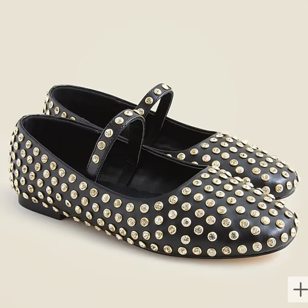 Used J. Crew Girls' jewel-embellished ballet flats